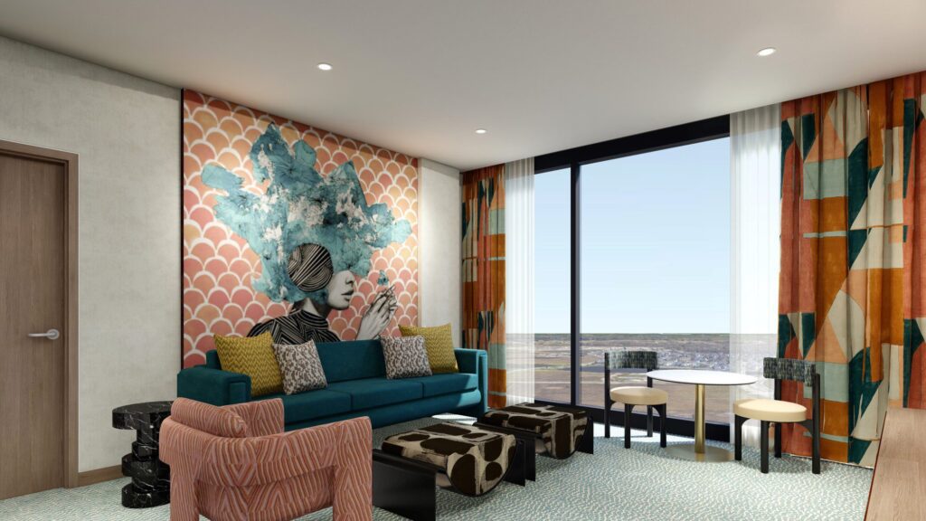 Lake Nona Wave Hotel One Bedroom Suite Living Room 1