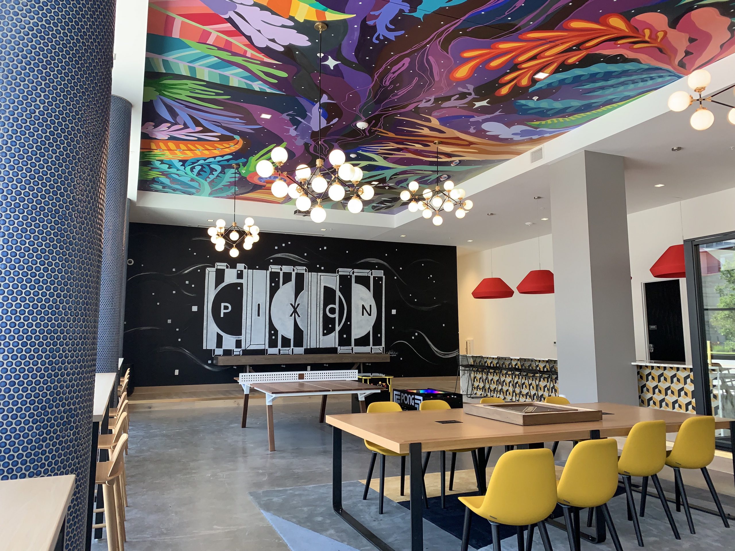 Pixon Ceiling Lobby Mural scaled 1